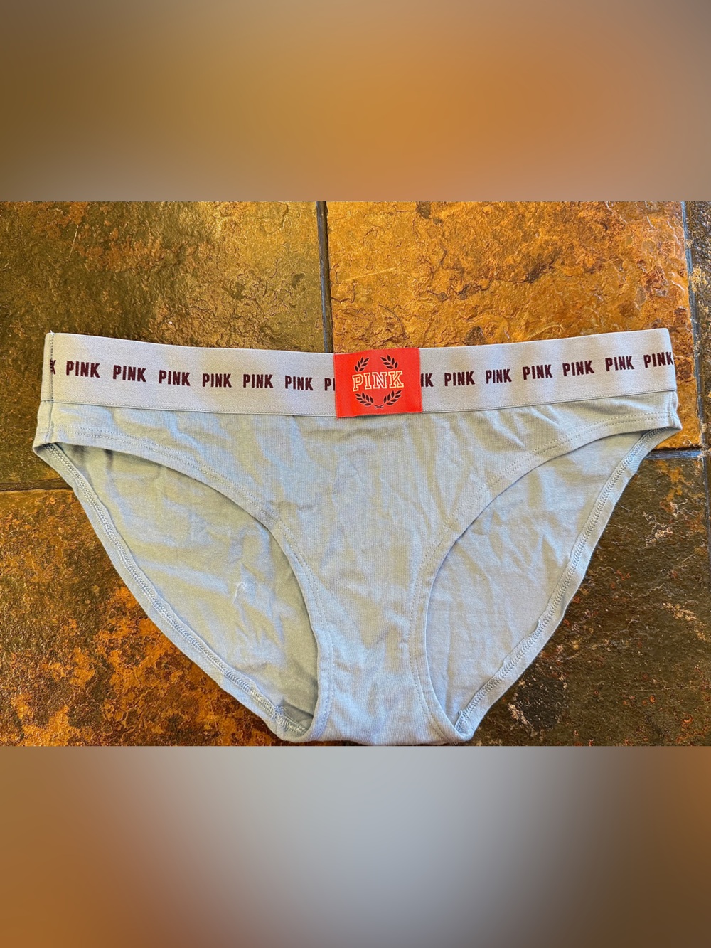 PINK Victoria's Secret Red & Light Blue Cotton Bikini Panty Set - Picture 7 of 16